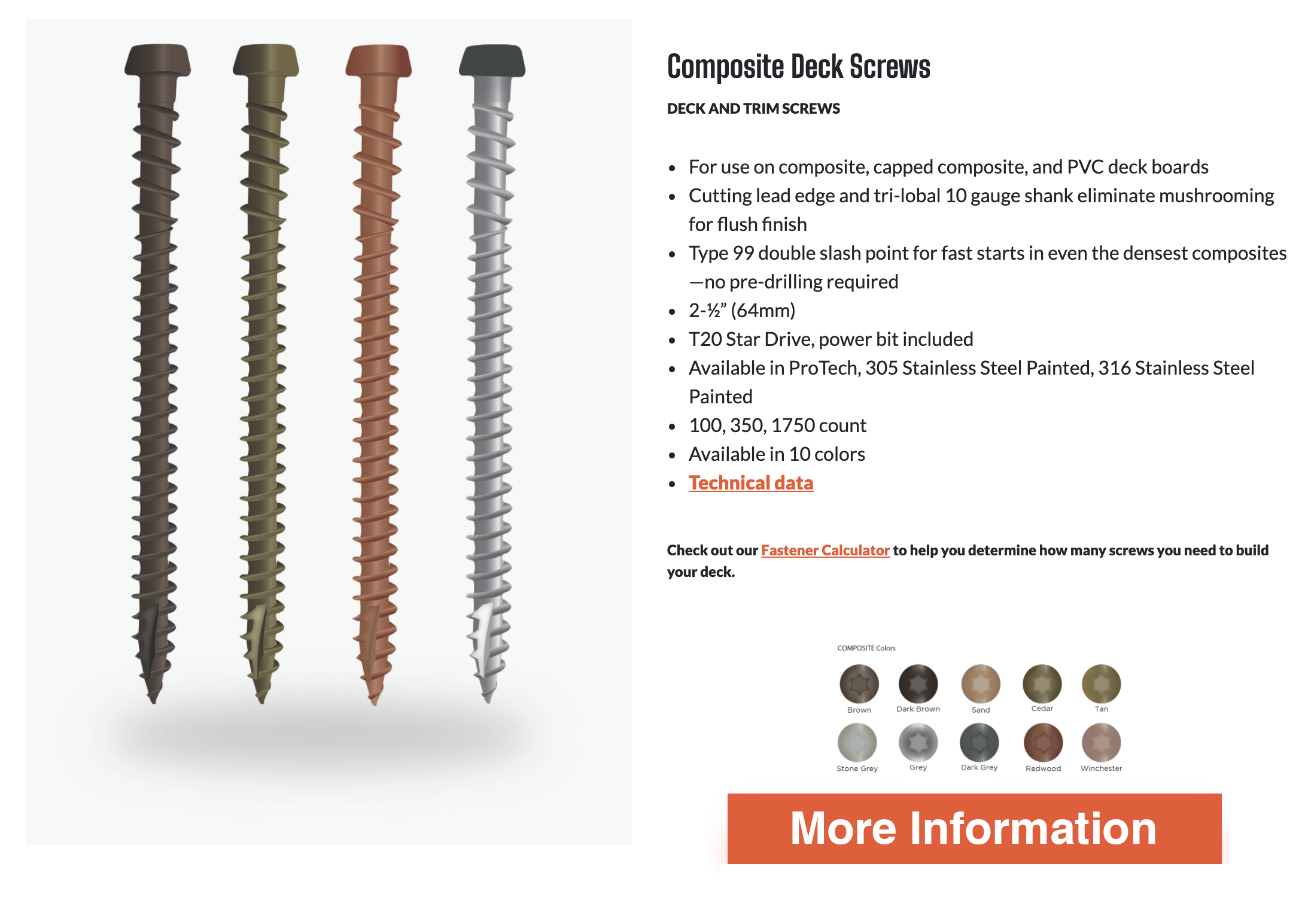 Composite Deck Screws