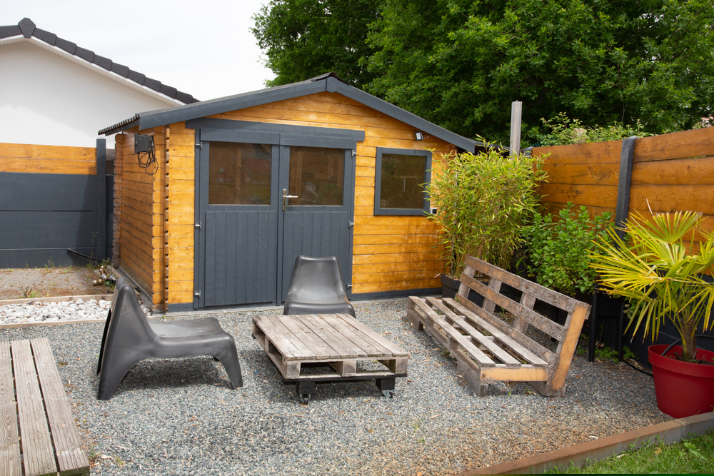 Small wooden cabin house exterior design